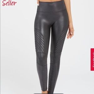 Spanx motto faux leather leggings